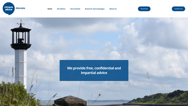 Screenshot of the Citizens Advice Allerdale website