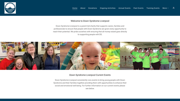 Screenshot of the Down Syndrome Liverpool website