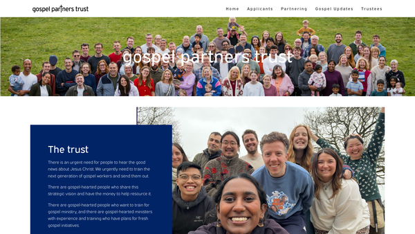 Screenshot of the Gospel Partners Trust website