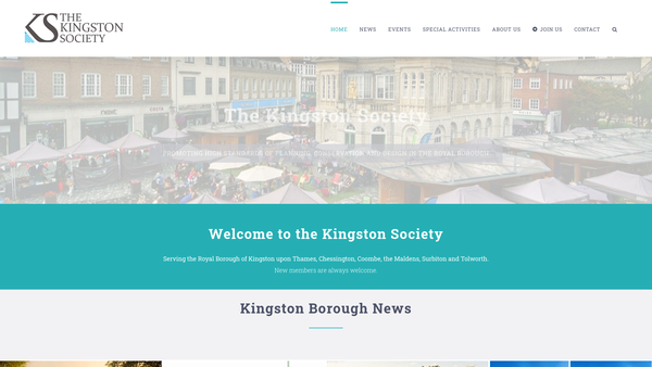 Screenshot of the Kingston Upon Thames Society website