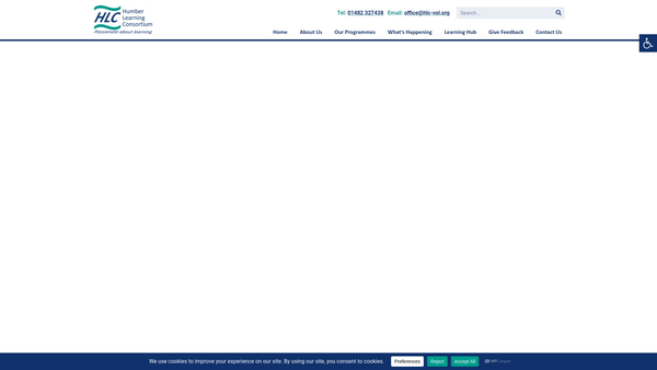 Screenshot of the Humber Learning Consortium website