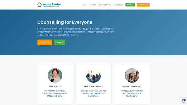 Screenshot of the Kernos Centre website