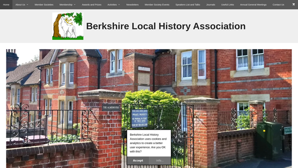 Screenshot of the Berkshire Local History Association website