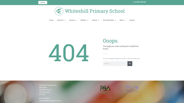 Screenshot of the Friends Of Whiteshill Primary School website