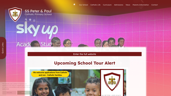 Screenshot of the Ss Peter & Paul R C Primary School Parent Teacher Associaton website