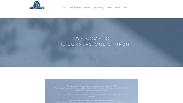Screenshot of the The Cornerstone Pentecostal Church website