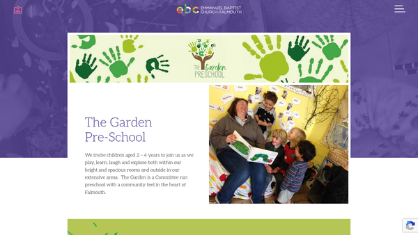 Screenshot of the The Garden Pre-School website