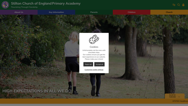 Screenshot of the Friends Of Stilton School (F.o.s.s.) website
