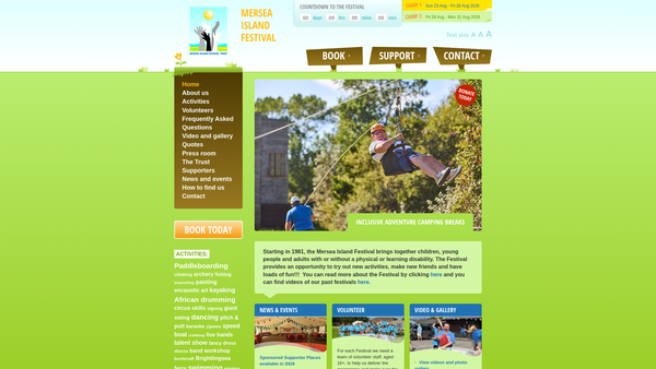 Screenshot of the The Mersea Island Festival Trust website