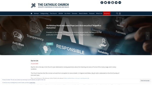 Screenshot of the Catholic Trust For England And Wales website
