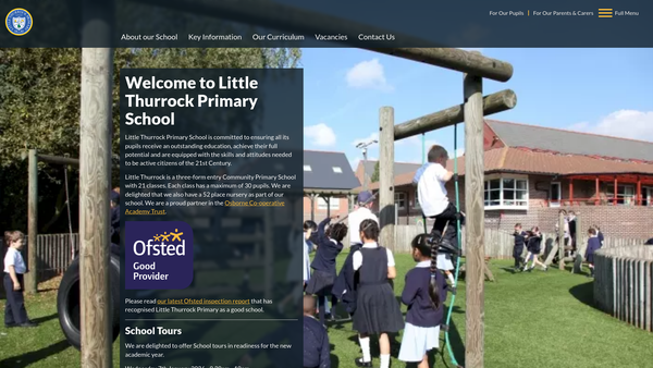 Screenshot of the Little Thurrock School Association website