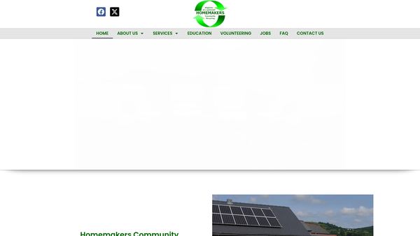 Screenshot of the Homemakers Community Recycling website