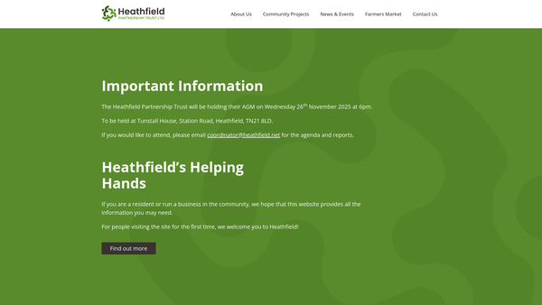 Screenshot of the The Heathfield Partnership Trust Limited website