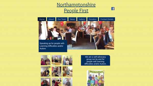 Screenshot of the Northamptonshire People First Ltd website