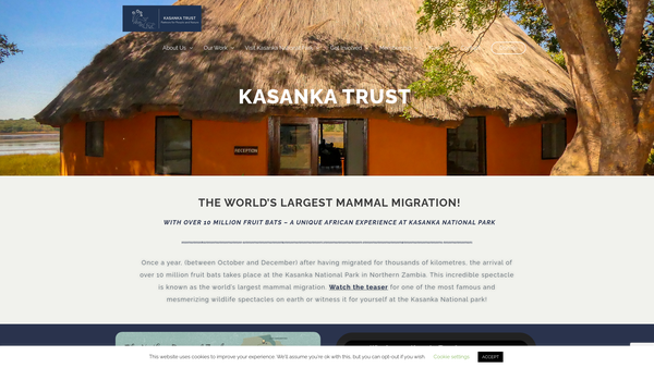 Screenshot of the The Kasanka Trust website