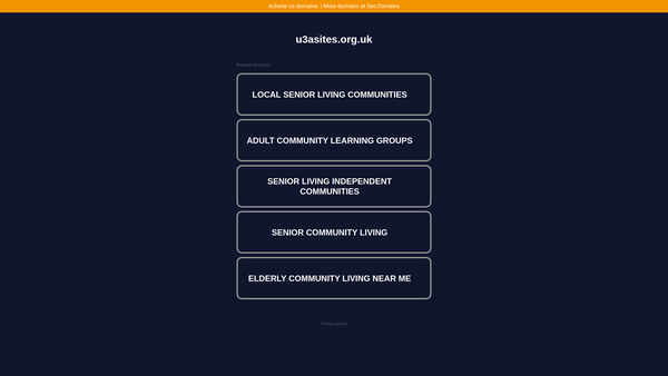 Screenshot of the Grantham Branch Of The University Of The Third Age (U3A) website
