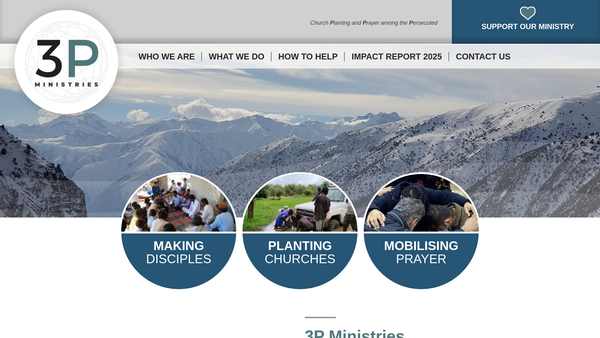 Screenshot of the 3p Ministries website