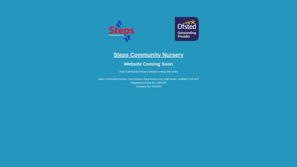 Screenshot of the Steps Community Nursery (High Green) website