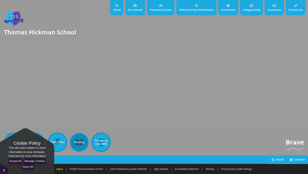 Screenshot of the Thomas Hickman School Fund website