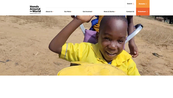 Screenshot of the The Hands Around The World Charitable Trust website