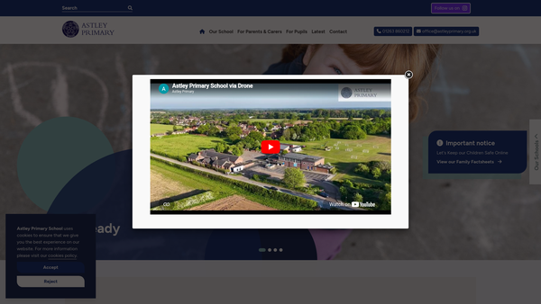 Screenshot of the Friends Of Astley School website