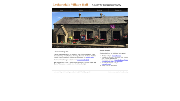 Screenshot of the Lothersdale Village Hall Trust website
