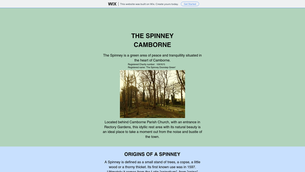 Screenshot of the The Spinney Doorstep Green website