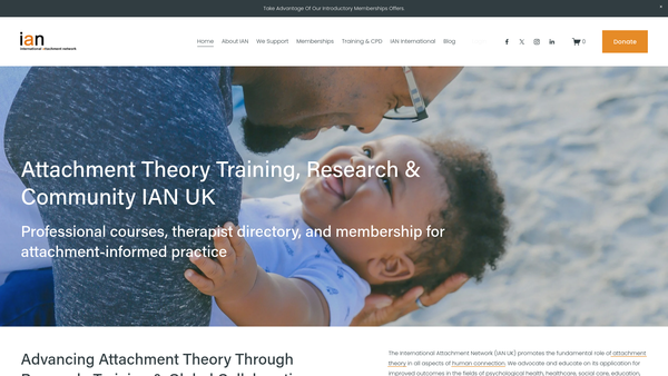 Screenshot of the The International Attachment Network website