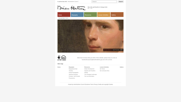 Screenshot of the The Brian Hatton Gallery website