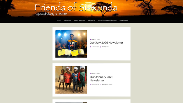 Screenshot of the Friends Of Si-Kunda website