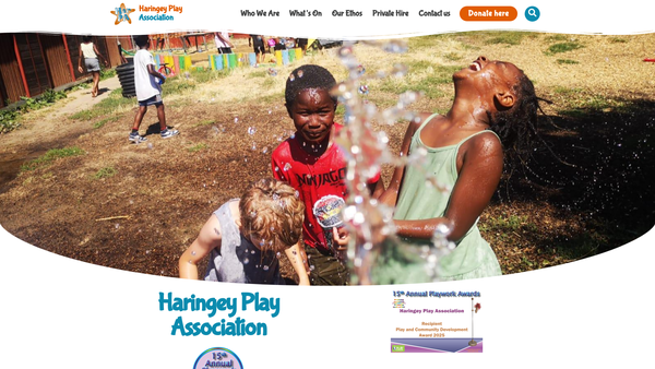 Screenshot of the Haringey Play Association website