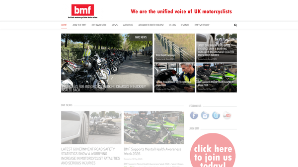 Screenshot of the The British Motorcyclists Federation Foundation website