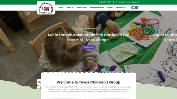 Screenshot of the Tysoe Childrens Group website