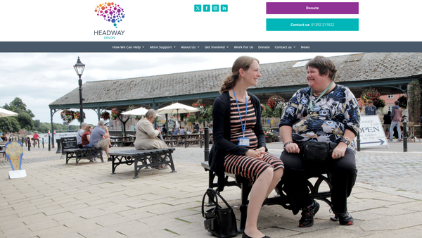 Screenshot of the Headway Devon website