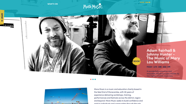 Screenshot of the More Music In Morecambe website