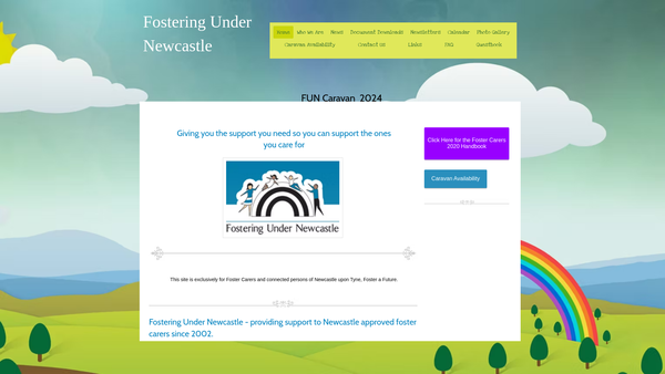 Screenshot of the Fostering Under Newcastle website