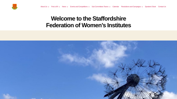 Screenshot of the The Staffordshire County Federation Of Womens Institutes website