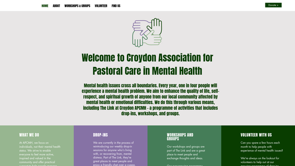 Screenshot of the The Croydon Association For Pastoral Care In Mental Health website