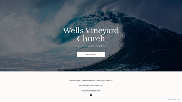 Screenshot of the Wells Vineyard Christian Fellowship website