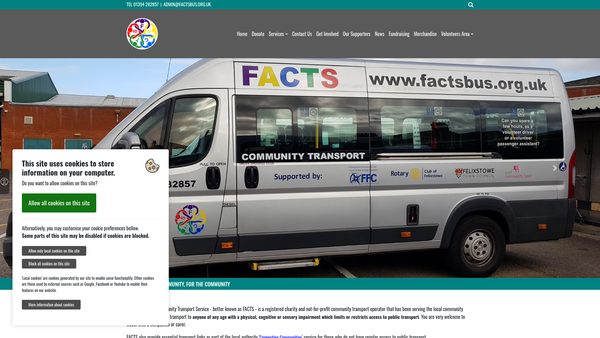 Screenshot of the Felixstowe Area Community Transport Limited website