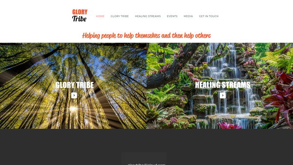 Screenshot of the Glorytribe website
