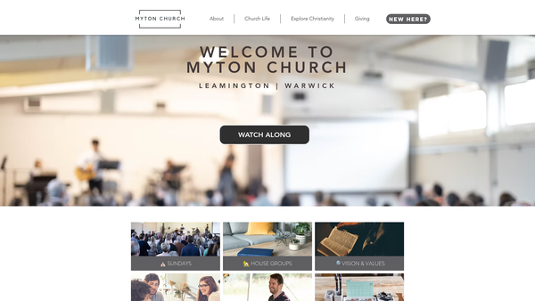 Screenshot of the Myton Church website