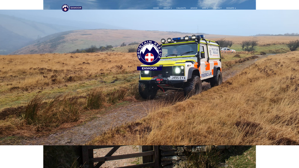 Screenshot of the Exmoor Search And Rescue Team website