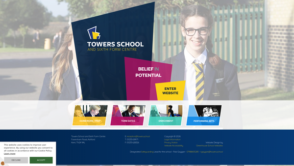 Screenshot of the The Towers School Voluntary Fund Charitable Trust website