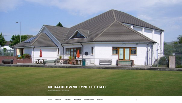 Screenshot of the Neuadd Cwmllynfell Hall website