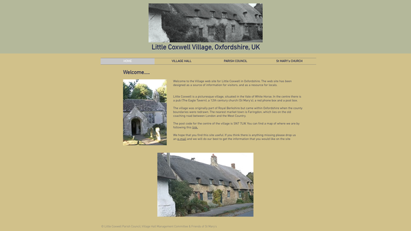 Screenshot of the Little Coxwell Village Hall website