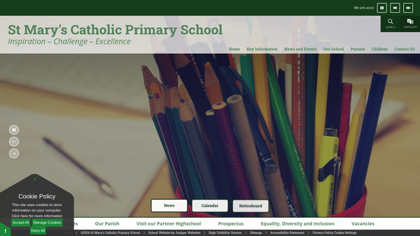 Screenshot of the The Parent Teacher Association Of St Mary's Catholic Primary School website