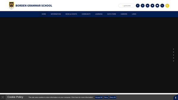 Screenshot of the Borden Grammar School Voluntary Fund website