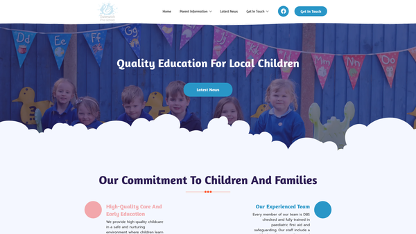 Screenshot of the Swanwick Pre School website