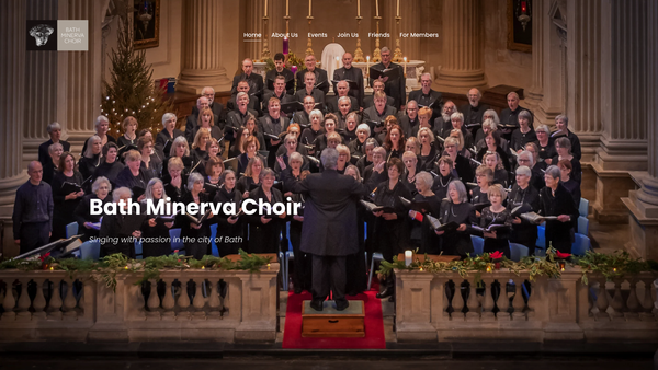 Screenshot of the Bath Minerva Choir website